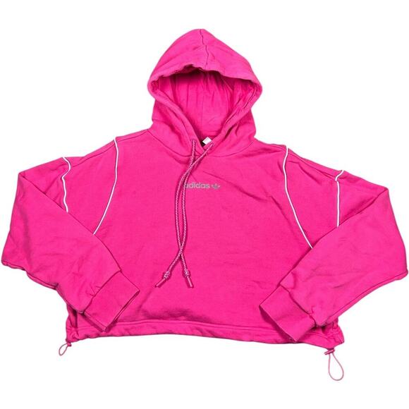 Adidas Pink Cropped Hoodie - Picture 1 of 3